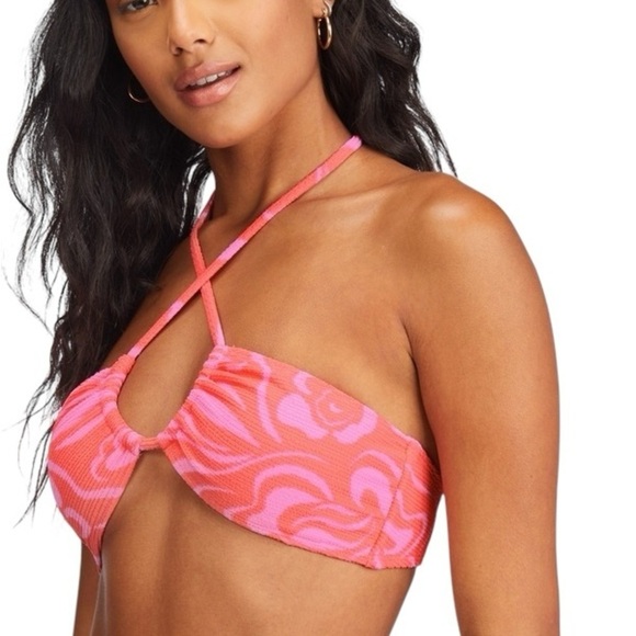 Billabong 2pc Bikini She’s A Trip Havana Ruched Top & High Waist Bottoms- Medium - Picture 8 of 16